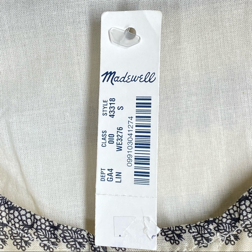 Madewell Dropwaist Trellis Stripe Swing Cotton Dress Black Tan Size Small NWT - Picture 10 of 13